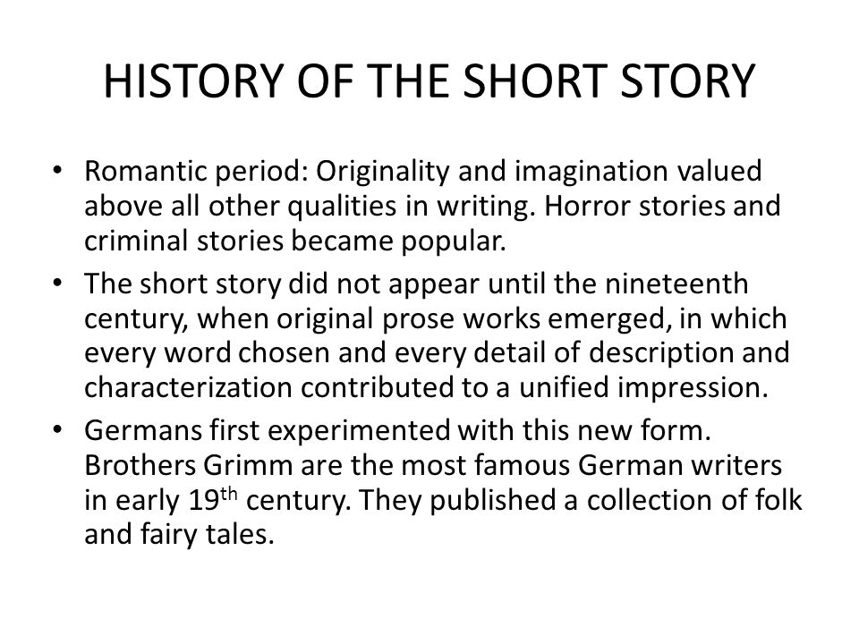 Nineteenth century short stories Essay